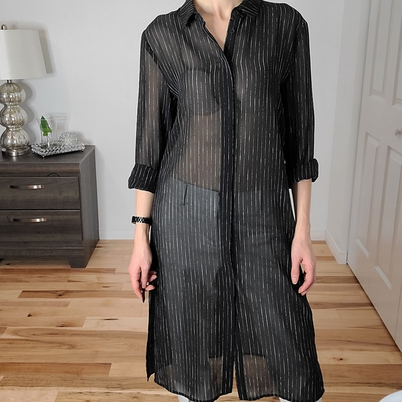 DKNY sheer blouse tunic style - Picture 10 of 15